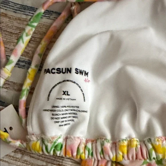 Pacsun Eco PINK FLORAL LOLA BOWTIE BIKINI SET - Picture 11 of 16